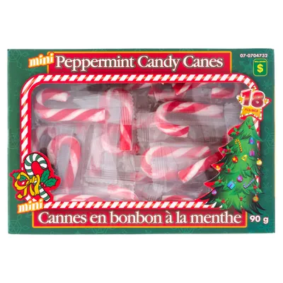 Christmas-Mini candy canes-18 in box - Case of 36