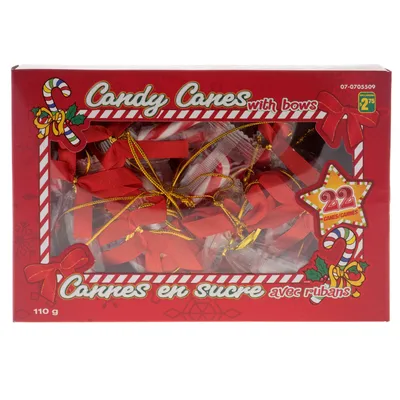 22Pk Christmas Mini Peppermint Candy Cane - Case of 36