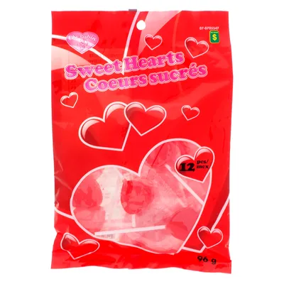 10Pk Heart Shaped Candy Pop - Case of 36