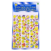 Golden Outline Stickers (Assorted Colours) - Case of 36