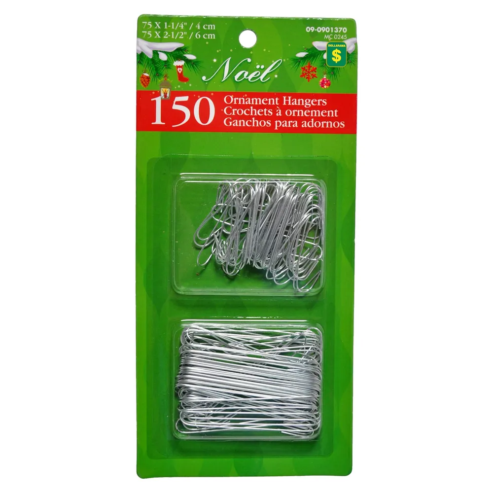 Dollarama Pack of 150 Wire Hooks - Case of 24