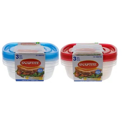 Food Containers 3PK (Assorted Colours) - Case of 36