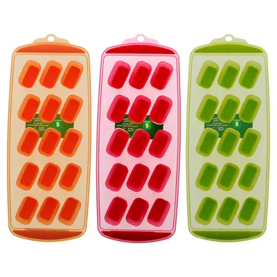 Pop Out Ice Cube Tray (Assorted Shapes and Colours) - Case of 24