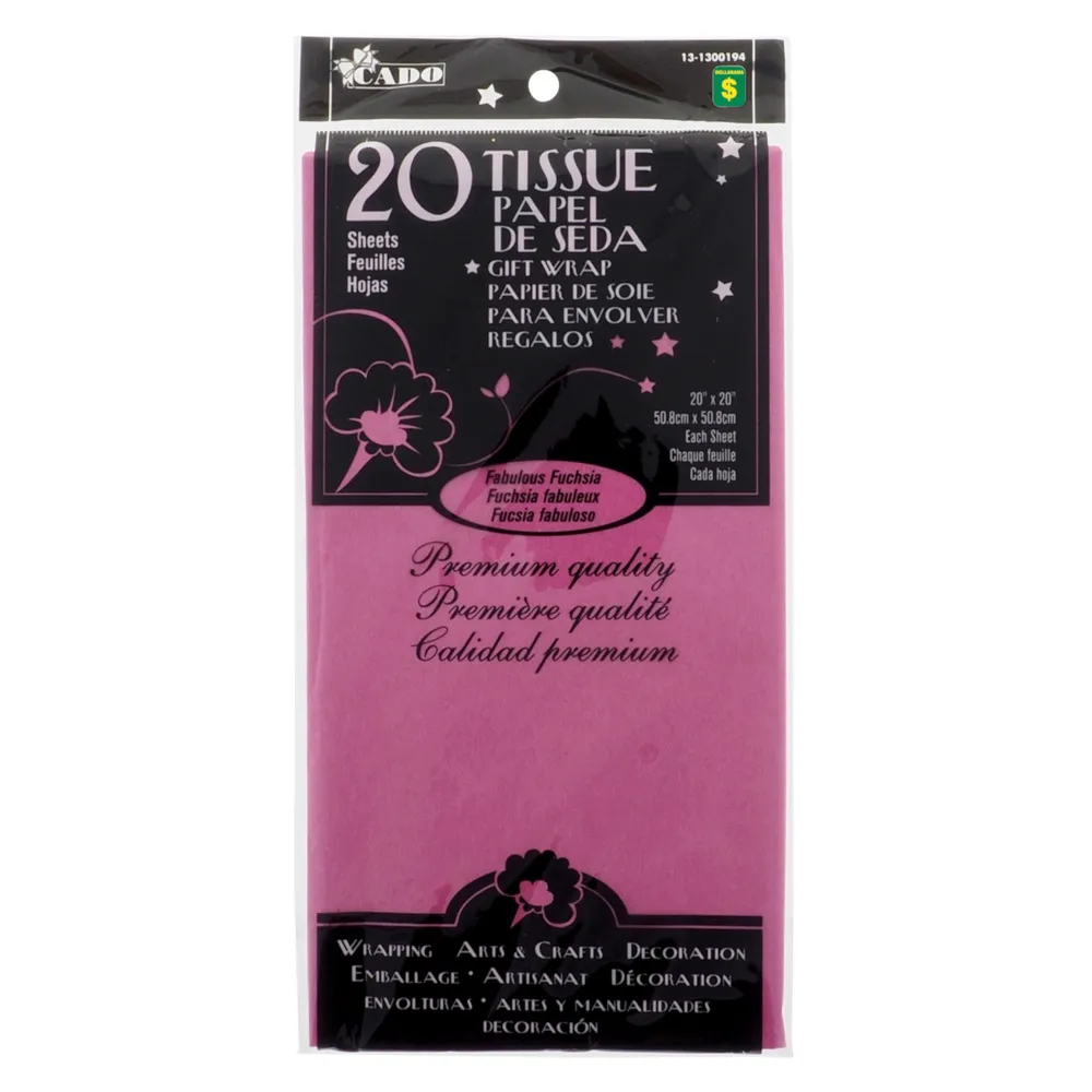 Dollarama 20 Sheets Fabulous Fuchsia Tissue Gift Wrap - Case of 36
