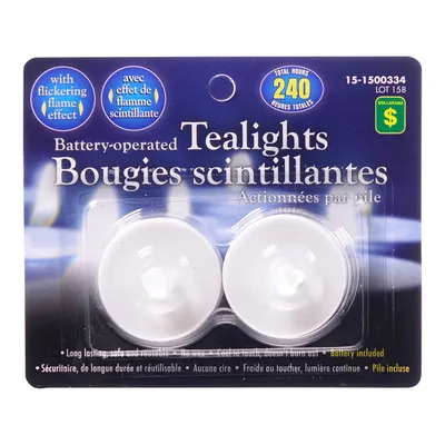 2PK Battery-operated LED Tealights - Case of 36