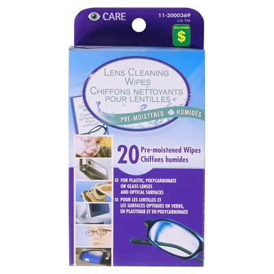 Lens Cleaning Wipes 20PK - Case of 48