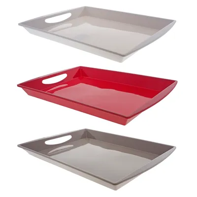 Melamine Serving Tray with Handles (Assorted Colours) - Case of 12