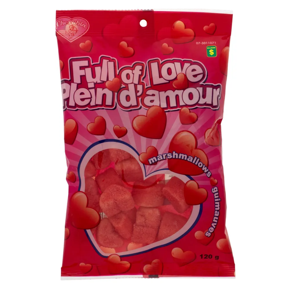 Dollarama Marshmallow Hearts Candy - Case of 36