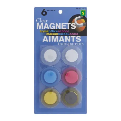 Clear Coloured Magnets (Assorted Sizes and Colours) - Case of 28