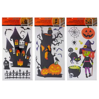 Halloween Decorative Wall Stickers - Case of 12