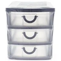 3 Drawer Organizer With Handles (Assorted Colours) - Case of 12