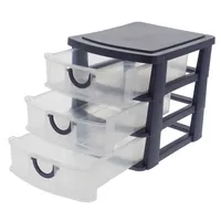 3 Drawer Organizer With Handles (Assorted Colours) - Case of 12