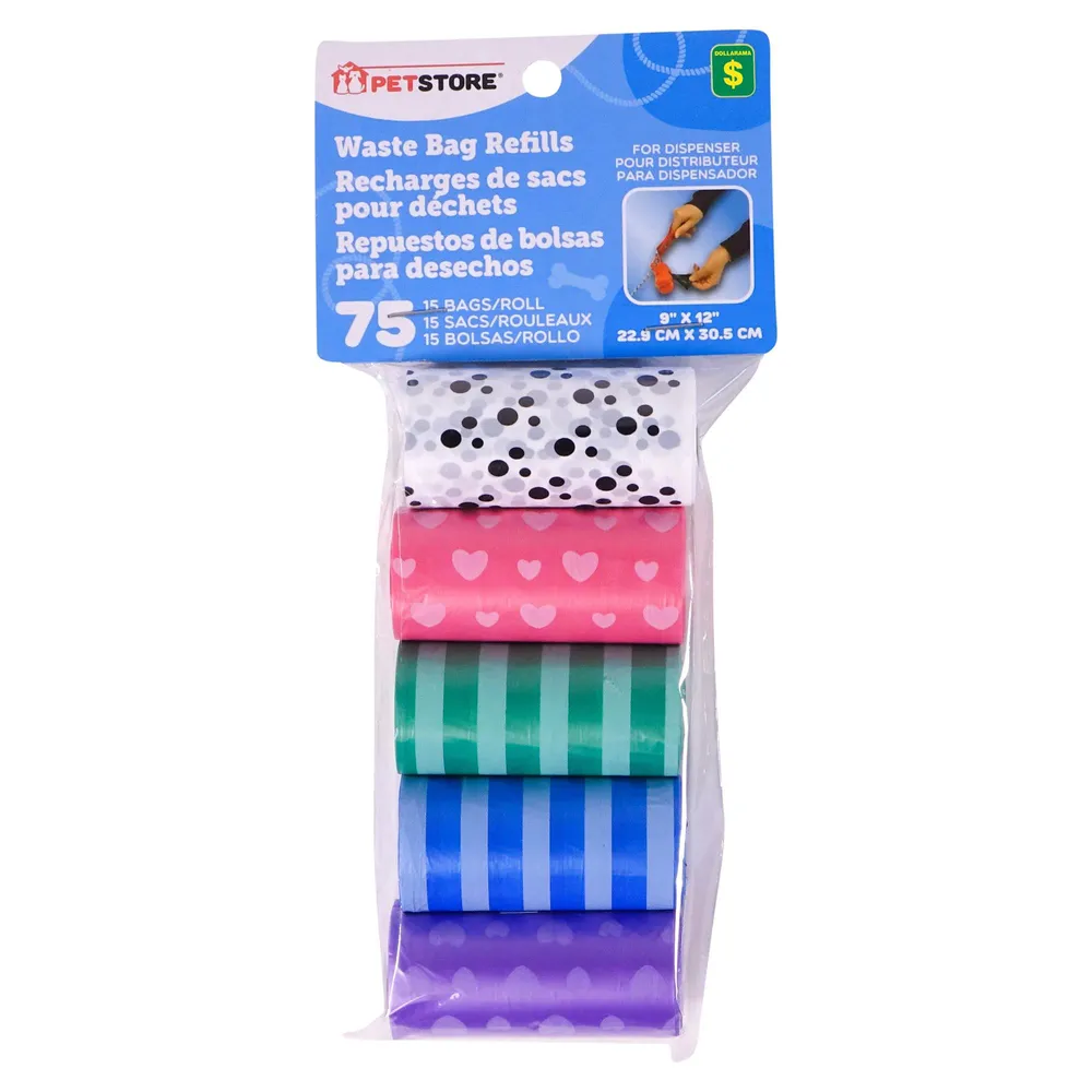Waste Bag Refills 75PK (Assorted Colours) - Case of 36