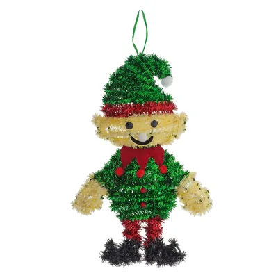Christmas Colour tinsel figures on wire - Case of 24