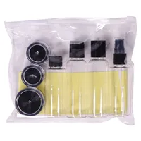 Travel Pouch Set with Containers and Labels 8PC (Assorted Colours) - Case of 24