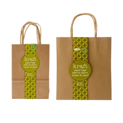 Paper Bags with Handles (Assorted Sizes) - Case of 24