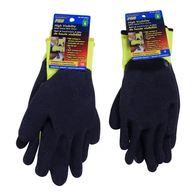 High Visibility Latex Coated Work Gloves (Assorted Sizes) - Case of 24