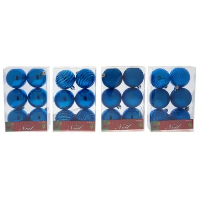 6Pk Blue and Green Tree balls - Case of 24
