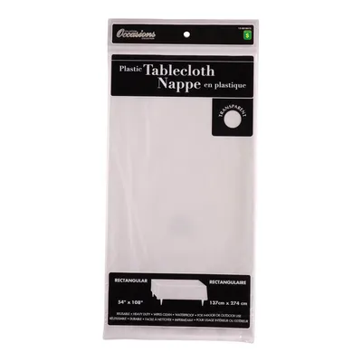 Rectangular Clear Plastic Tablecloth - Case of 24