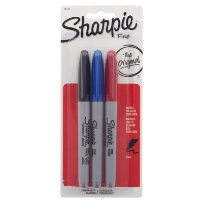 Permanent Markers 3pk (Assorted Colors) - Case of 6