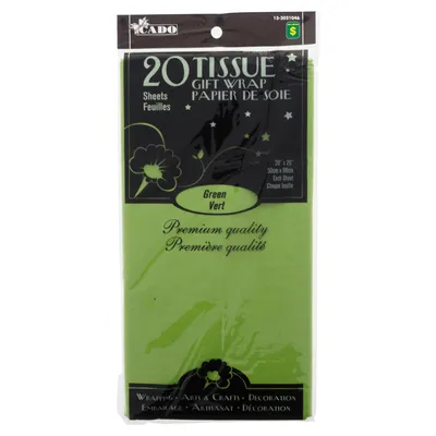 20 Sheets Green Tissue Gift Wrap - Case of 36