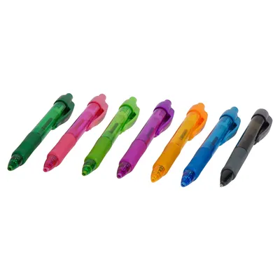 Retractable Ballpoint Pens 7PK (Assorted Colours) - Case of 12