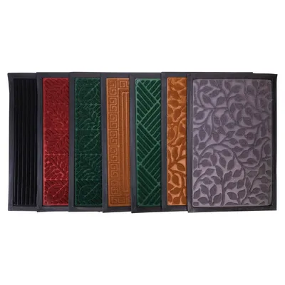 Embossed Floor Mat with Rubber Backing (Assorted Styles and Colours) - Case of 18
