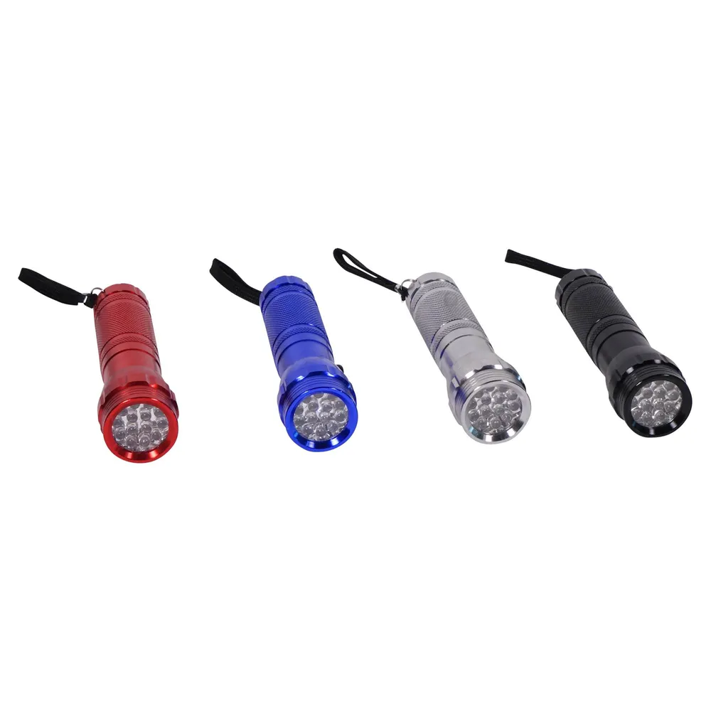 Aluminum LED Flashlight (Assorted Colours) - Case of 12