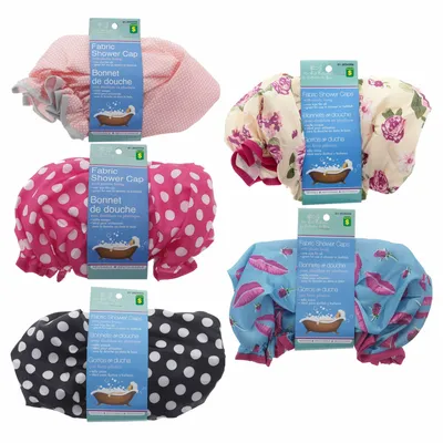 Fabric Shower Cap (Assorted Styles) - Case of 16