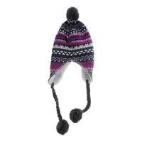 Kids Jacquard Knitted Hat with Pompom - Case of 12