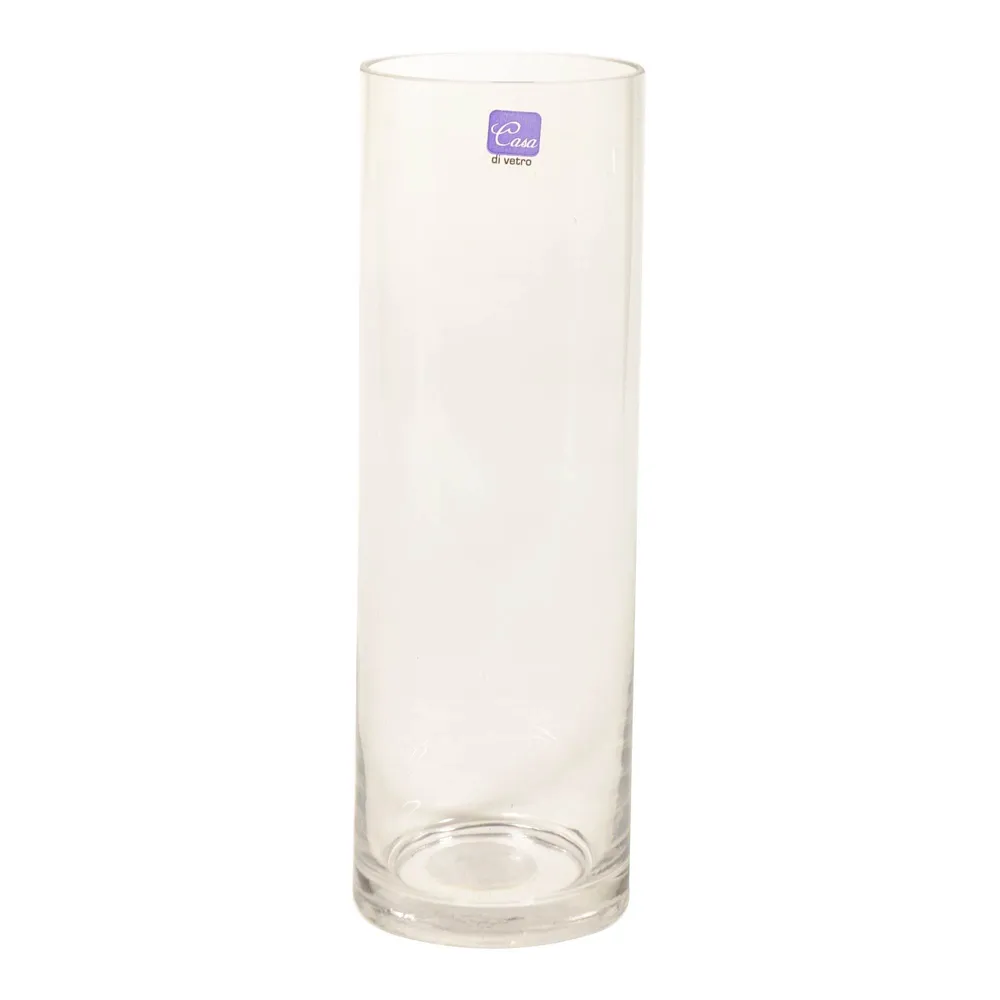 11.5" Cylindrical Clear Glass Vase - Case of 12