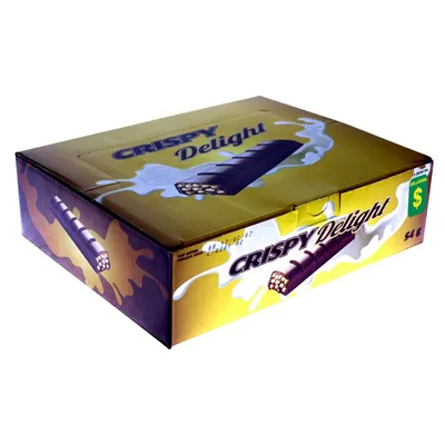 2Pk CRISPY Delight Crisped Rice Milk Chocolate Bars - Case of 72