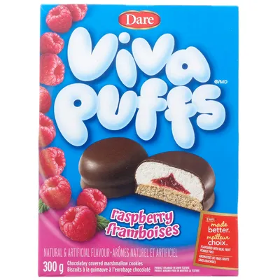 Viva Puffs Raspberry Cookies - Case of 12