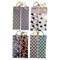 Bottle Bags with Twisted Rope Handles 2PK (Assorted Colours) - Case of 24