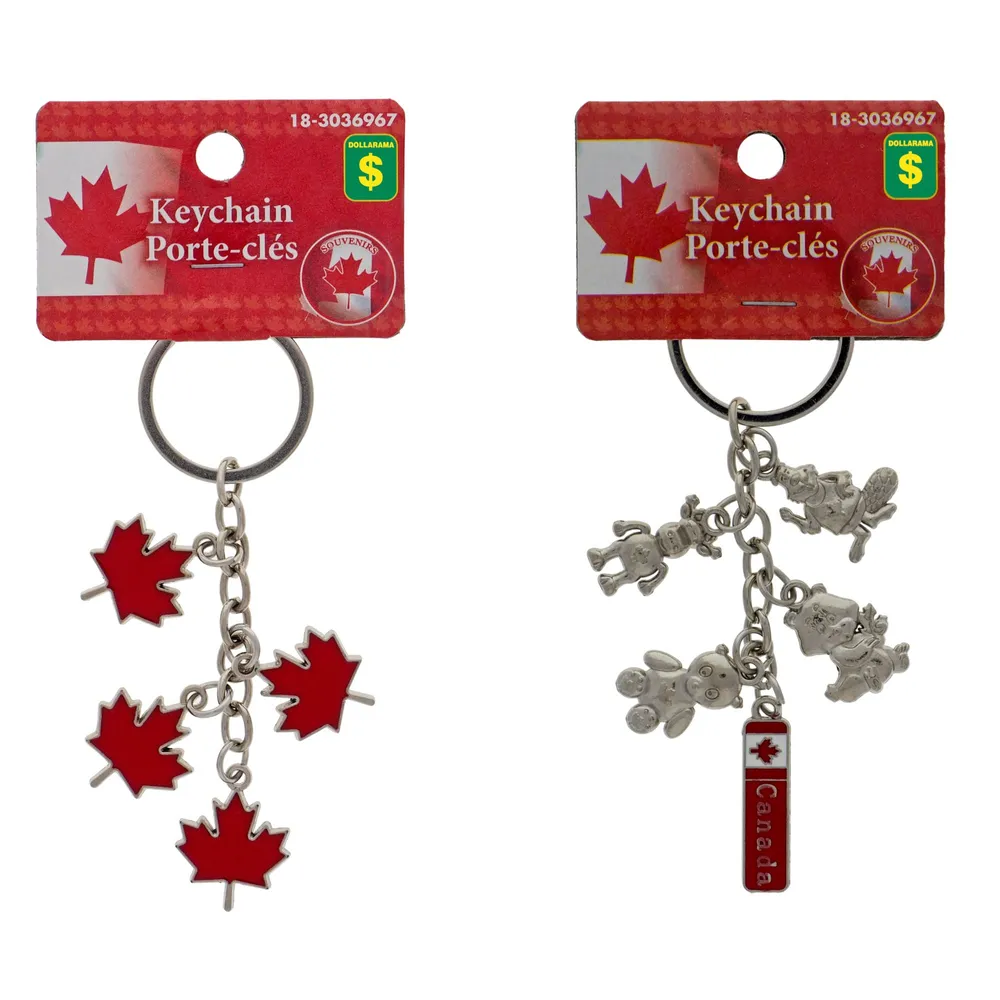 Canada Souvenir Metal Keychains - Case of 24