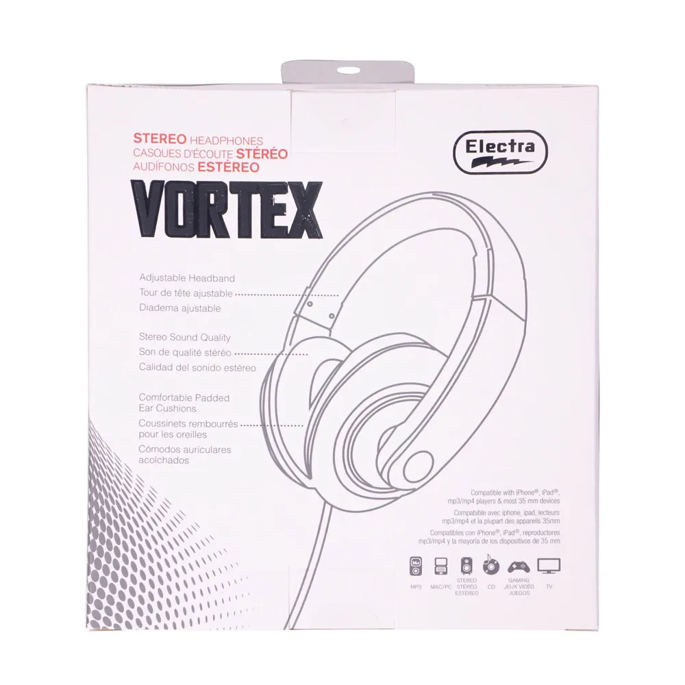 Vortex Stereo Headphones (Assorted Colours) - Case of 18