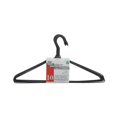 Plastic coated Metal Hangers 10PK (Assorted Colours) - Case of 24