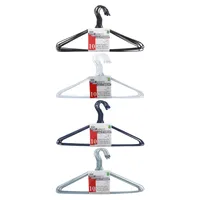 Plastic coated Metal Hangers 10PK (Assorted Colours) - Case of 24