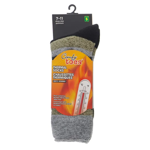 Dollarama Men's Thermal Socks with Brushed Interior - Case of 18