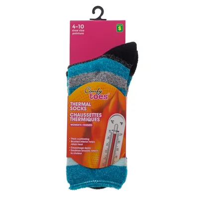 Ladies Thermal Socks with Brushed Interior - Case of 12