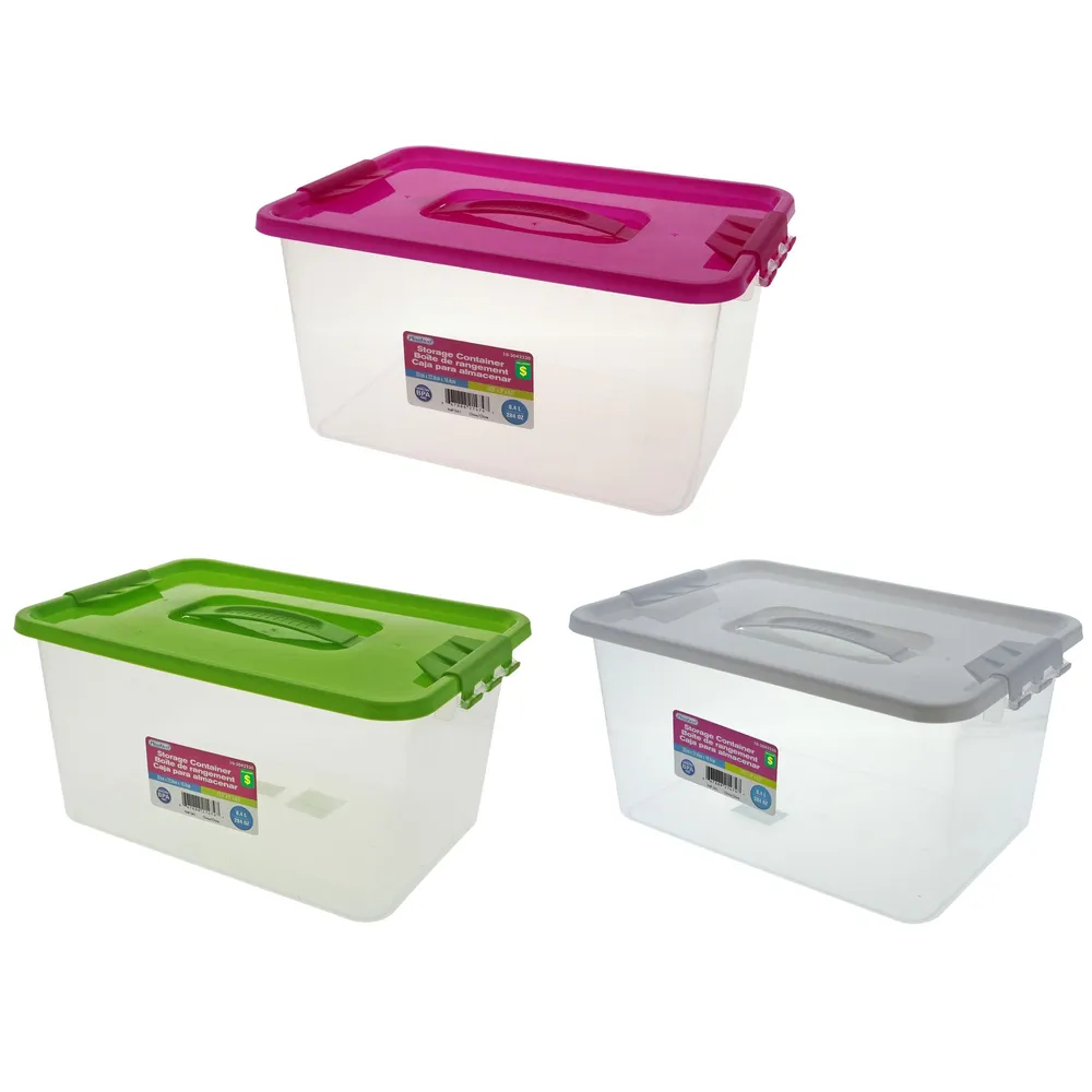 8.4L Storage box with clips on lid - Case of 18