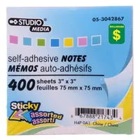 400 Self-Adhesive Notes (Assorted Colours) - Case of 24