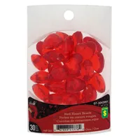 30PK Acrylic Red Hearts - Case of 18