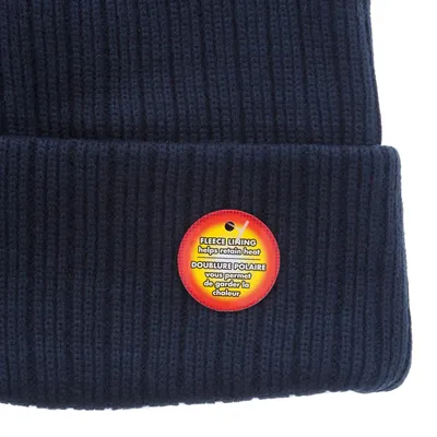 Men's Ribbed Knit Hat with Fleece Lining - Case of 24