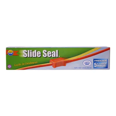 Slide Seal Freezer Bags Extra Large Size 5PK - Case of 24