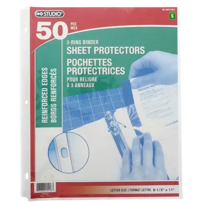 3-Ring binder Sheet Protectors 50PK - Case of 24