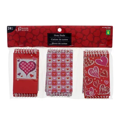24Pk Mini Valentine Notebooks - Case of 12