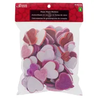 Valentine Self-Adhesive Glitter Hearts - Case of 18