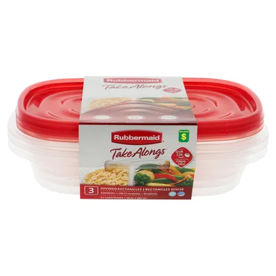 Divided Food Container 3PK - Case of 8