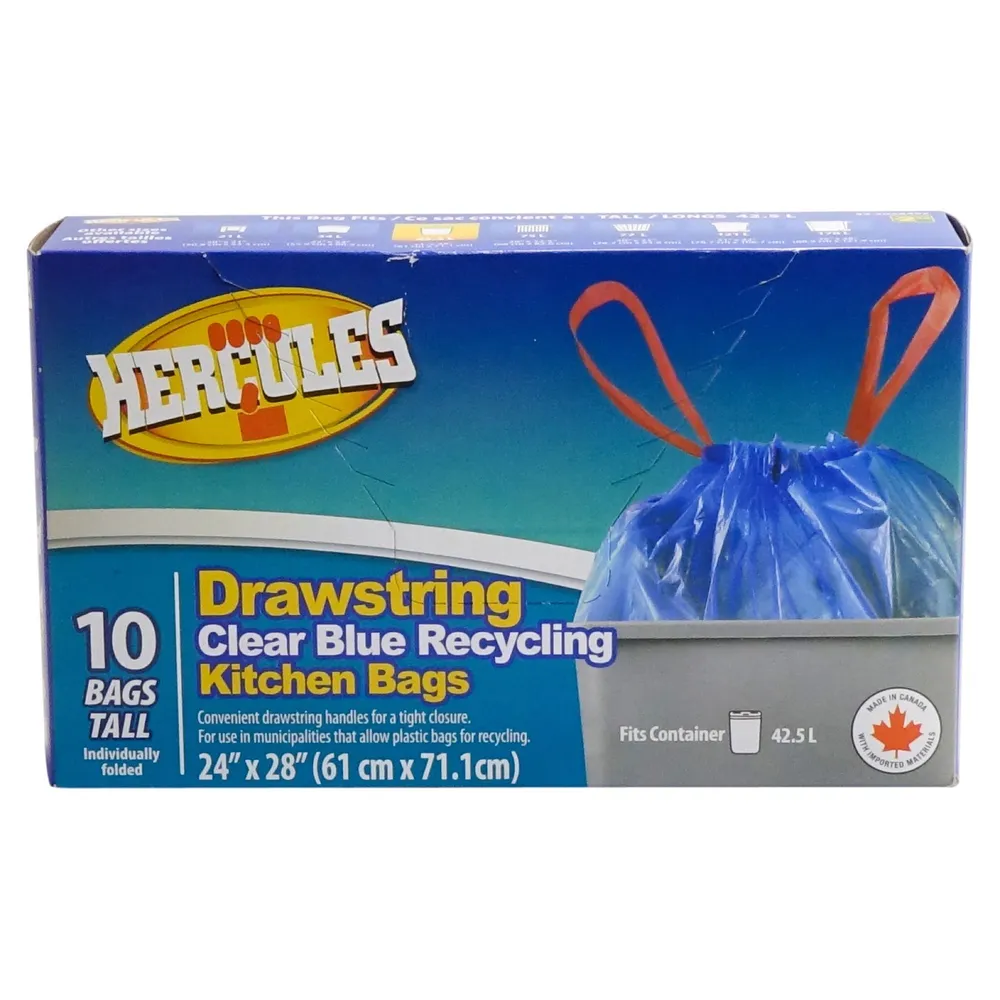 Dollarama Clear Blue Recycling Kitchen Bags 10PK - Case of 24 | Coquitlam  Centre